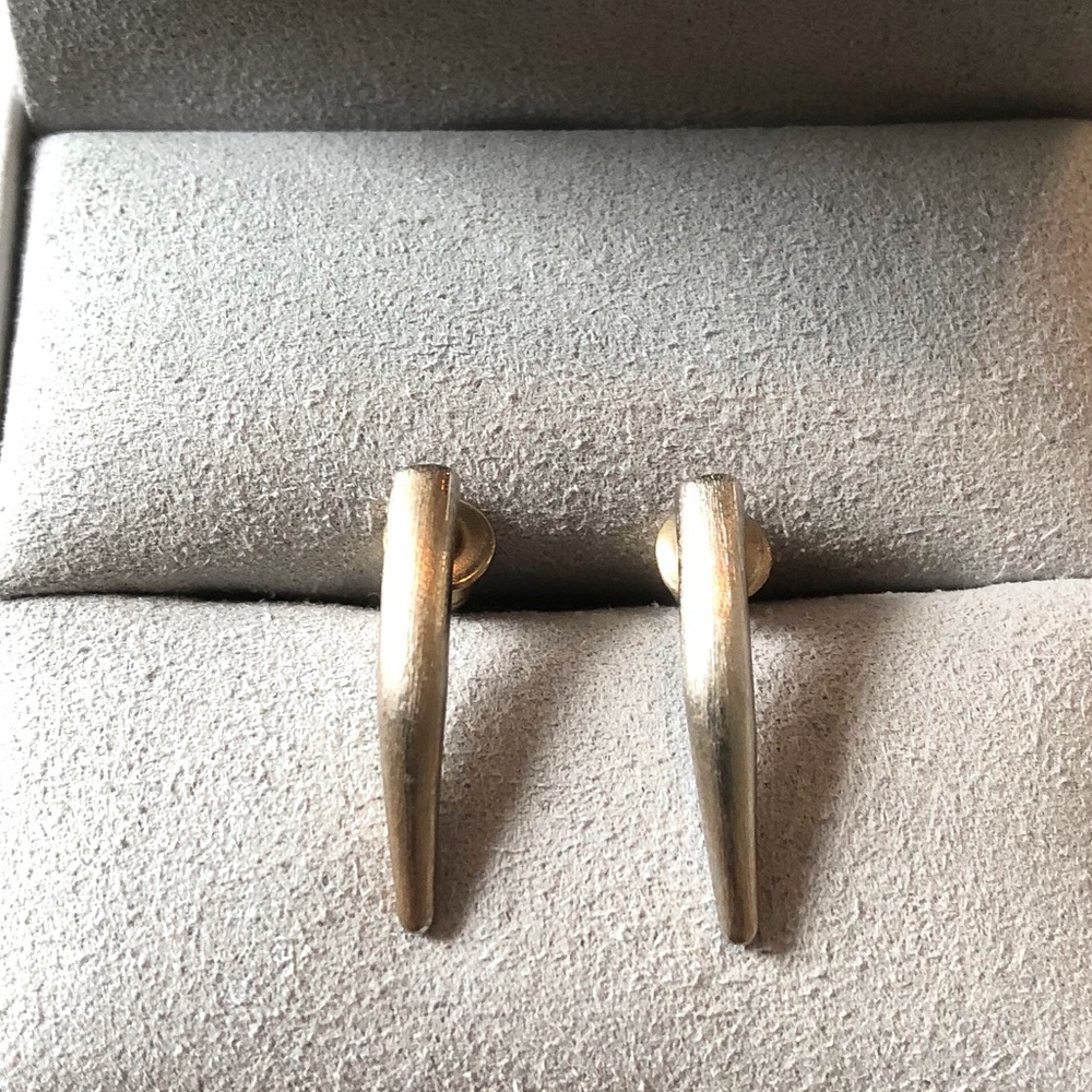 Madewell Silver/Rhodium Horn Earrings